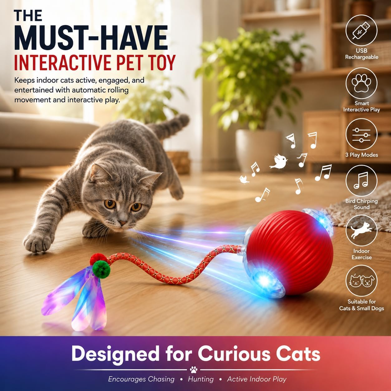 Smart Interactive Pet Ball Toy - Hình 2