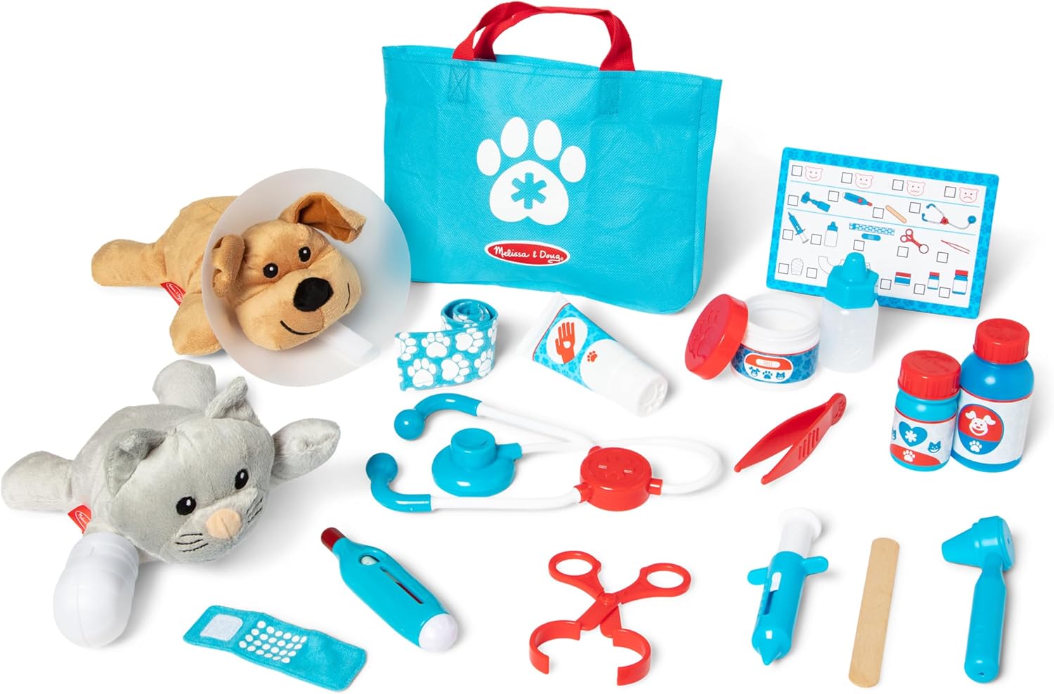 Melissa & Doug Deluxe Pet Vet Play Set - 24-Piece Animal Care Kit